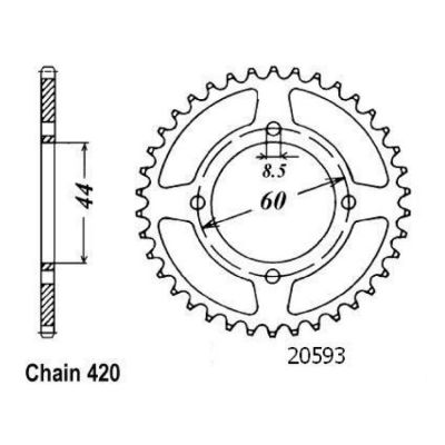 Rozeta pro MBK-Yamaha 20593CZ52